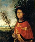 Robert Dampier Portrait of Princess Nahiennaena of Hawaii oil on canvas
